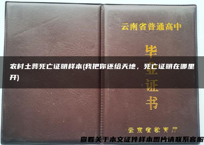 农村土葬死亡证明样本(我把你还给天地，死亡证明在哪里开)