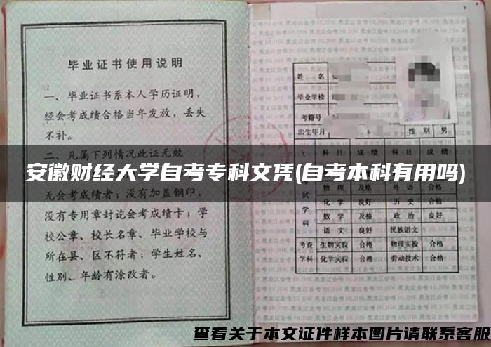 安徽财经大学自考专科文凭(自考本科有用吗)