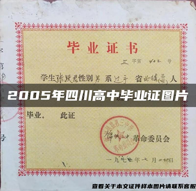 2005年四川高中毕业证图片