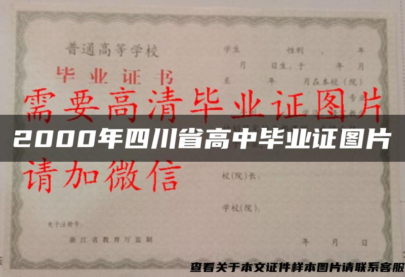 2000年四川省高中毕业证图片