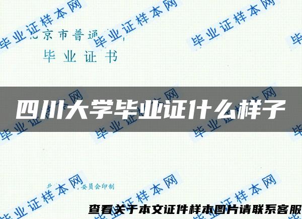 四川大学毕业证什么样子