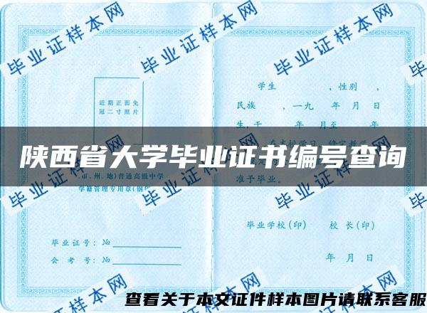 陕西省大学毕业证书编号查询