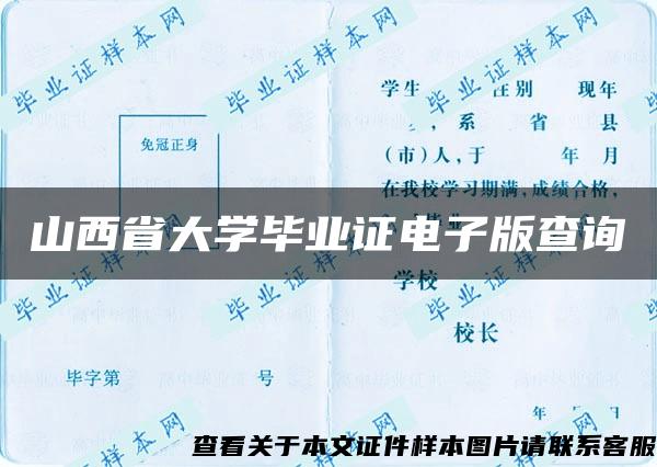 山西省大学毕业证电子版查询