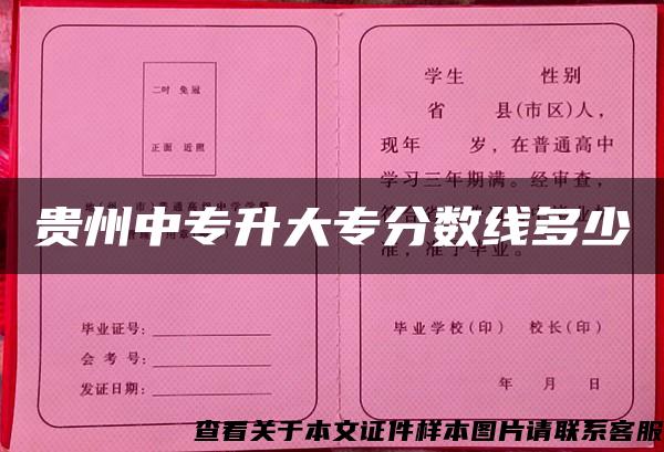 贵州中专升大专分数线多少