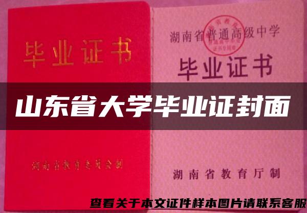 山东省大学毕业证封面