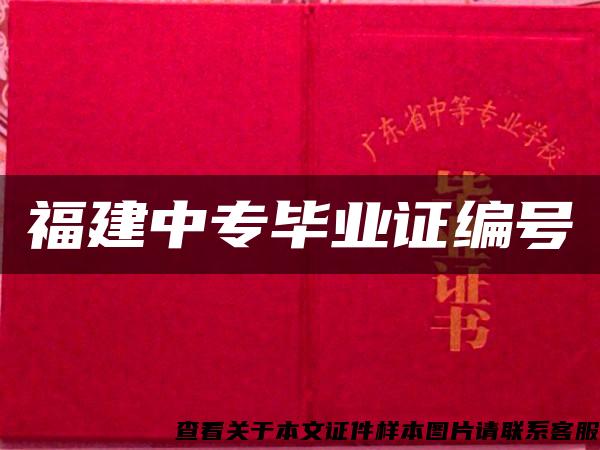 福建中专毕业证编号