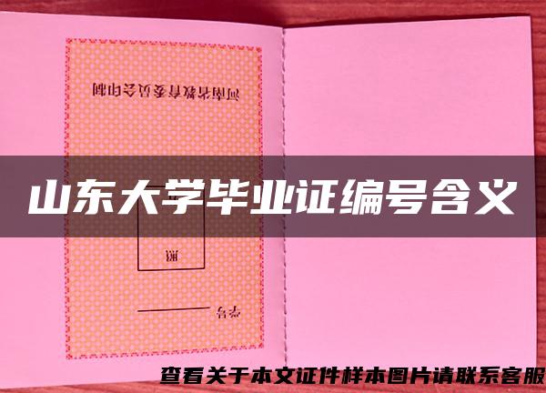 山东大学毕业证编号含义