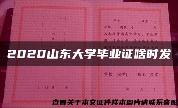 2020山东大学毕业证啥时发