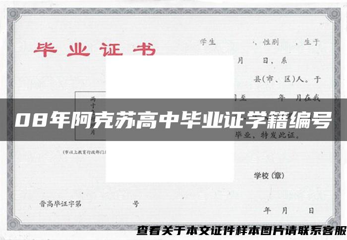 08年阿克苏高中毕业证学籍编号