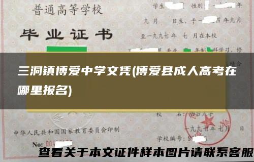 三洞镇博爱中学文凭(博爱县成人高考在哪里报名)