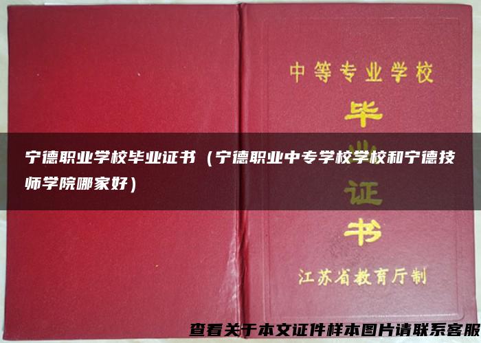 宁德职业学校毕业证书（宁德职业中专学校学校和宁德技师学院哪家好）