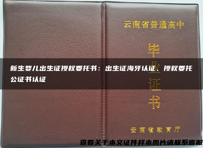 新生婴儿出生证授权委托书：出生证海牙认证、授权委托公证书认证