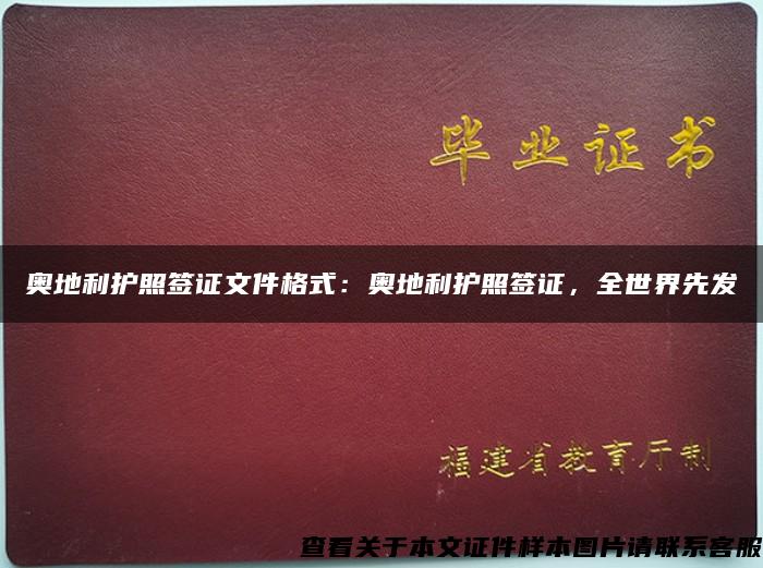 奥地利护照签证文件格式：奥地利护照签证，全世界先发