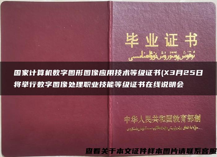 国家计算机数字图形图像应用技术等级证书(X3月25日将举行数字图像处理职业技能等级证书在线说明会