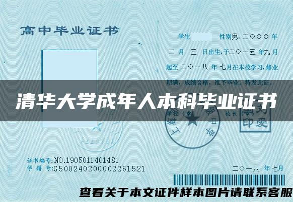 清华大学成年人本科毕业证书