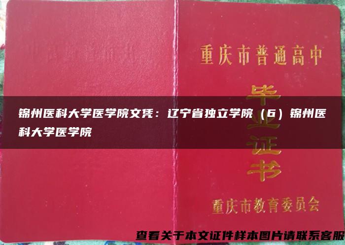 锦州医科大学医学院文凭：辽宁省独立学院（6）锦州医科大学医学院