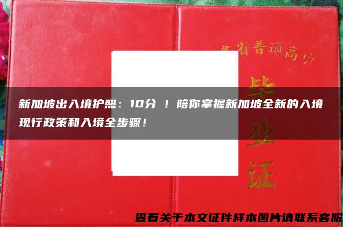 新加坡出入境护照：10分鐘！陪你掌握新加坡全新的入境现行政策和入境全步骤！