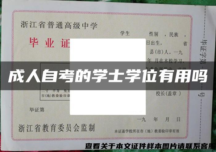 成人自考的学士学位有用吗