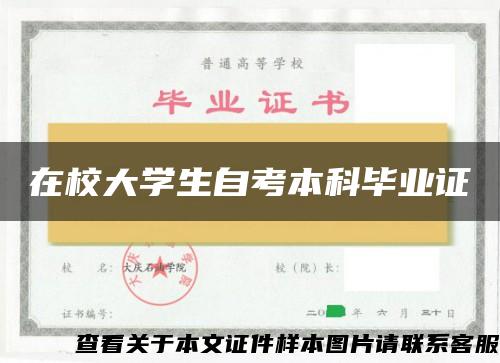 在校大学生自考本科毕业证