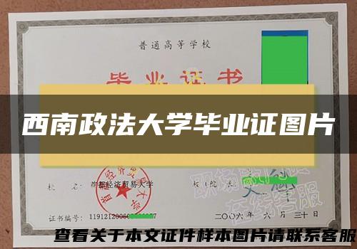 西南政法大学毕业证图片