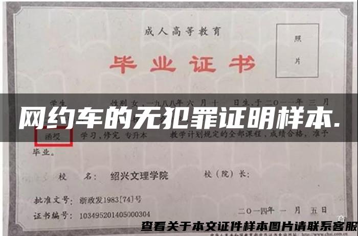 网约车的无犯罪证明样本.