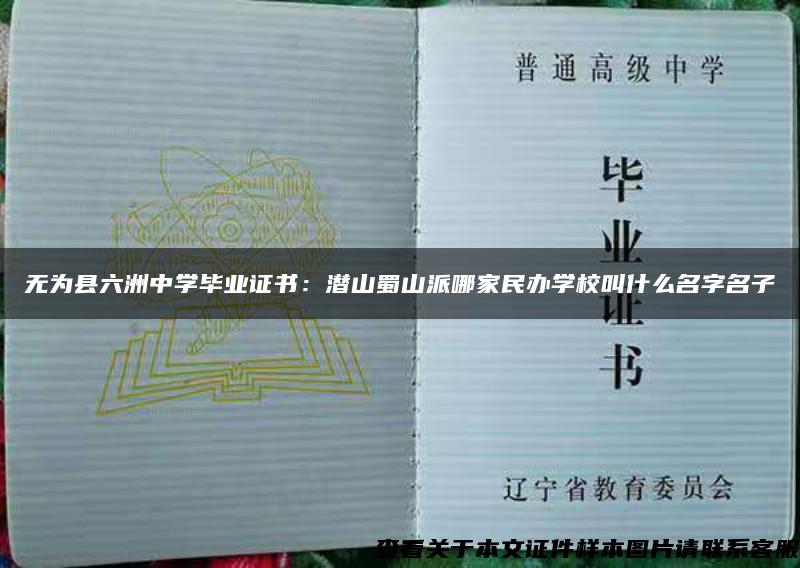 无为县六洲中学毕业证书：潜山蜀山派哪家民办学校叫什么名字名子