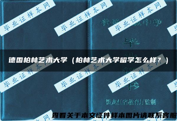 德国柏林艺术大学（柏林艺术大学留学怎么样？）