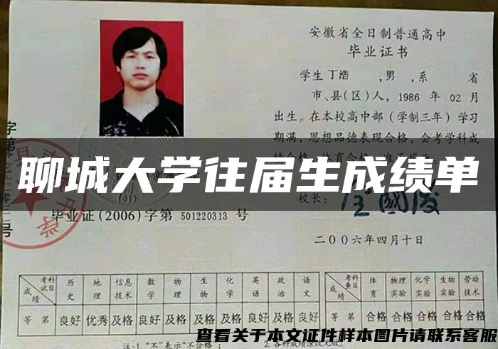 聊城大学往届生成绩单