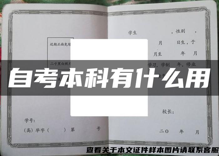 自考本科有什么用