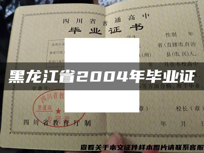 黑龙江省2004年毕业证