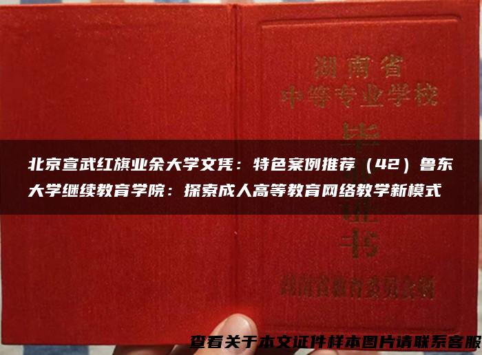 北京宣武红旗业余大学文凭：特色案例推荐（42）鲁东大学继续教育学院：探索成人高等教育网络教学新模式