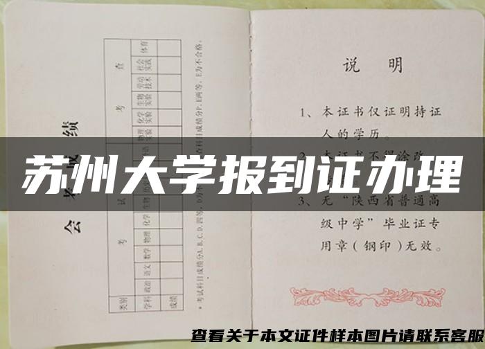 苏州大学报到证办理