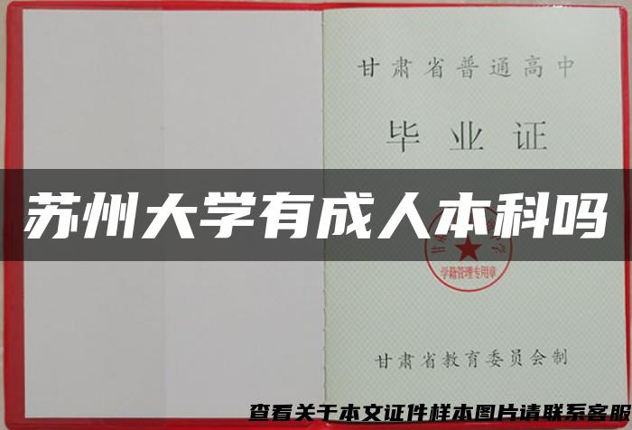 苏州大学有成人本科吗