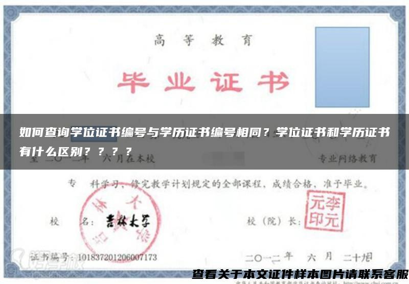 如何查询学位证书编号与学历证书编号相同？学位证书和学历证书有什么区别？？？？