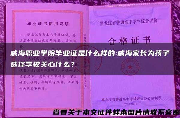 威海职业学院毕业证是什么样的:威海家长为孩子选择学校关心什么？