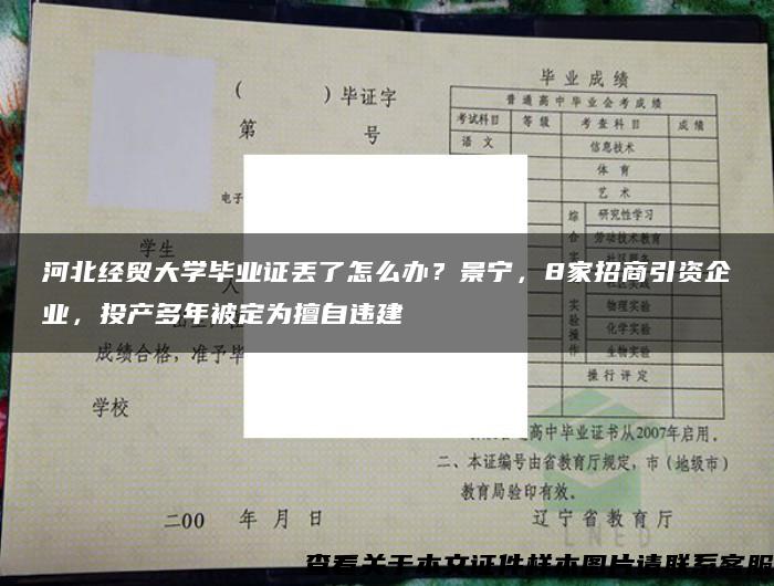 河北经贸大学毕业证丢了怎么办？景宁，8家招商引资企业，投产多年被定为擅自违建