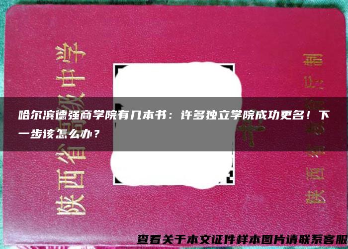 哈尔滨德强商学院有几本书：许多独立学院成功更名！下一步该怎么办？