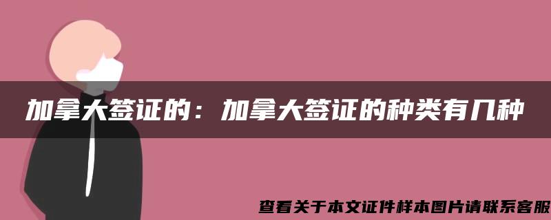 加拿大签证的：加拿大签证的种类有几种