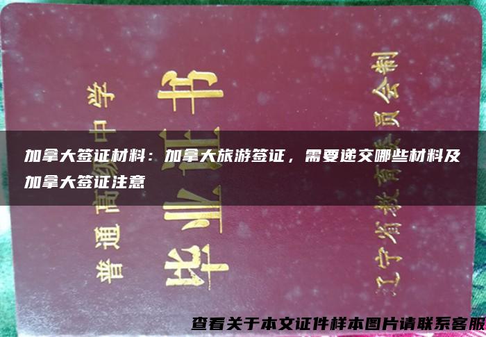 加拿大签证材料：加拿大旅游签证，需要递交哪些材料及加拿大签证注意