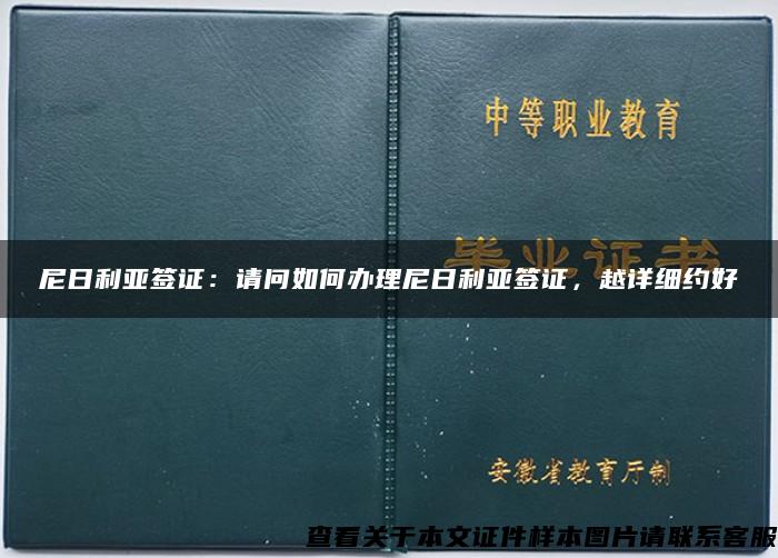 尼日利亚签证：请问如何办理尼日利亚签证，越详细约好