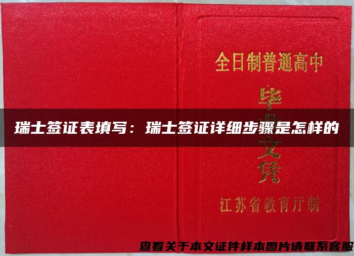 瑞士签证表填写：瑞士签证详细步骤是怎样的