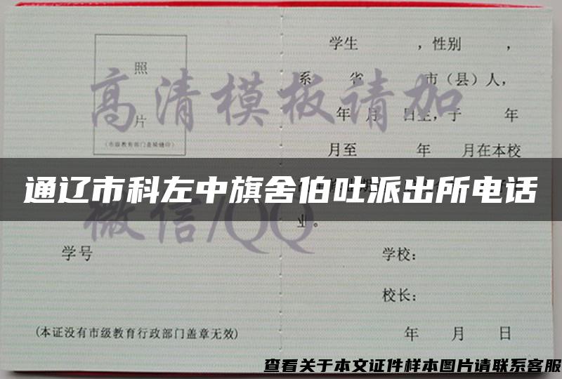 通辽市科左中旗舍伯吐派出所电话