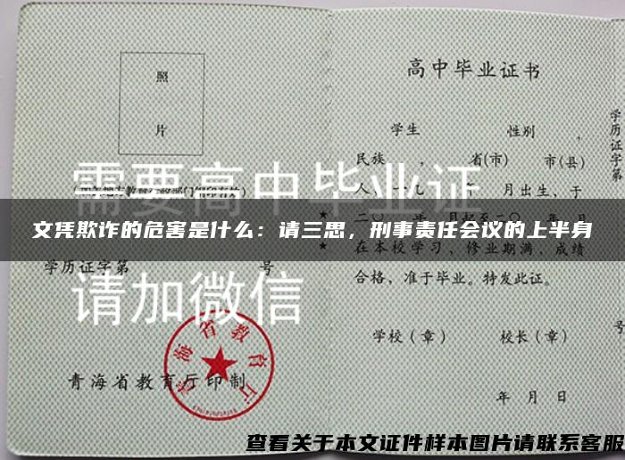 文凭欺诈的危害是什么：请三思，刑事责任会议的上半身