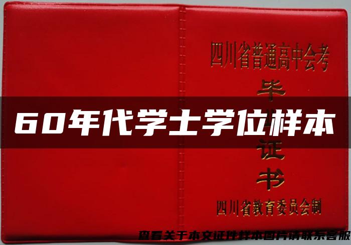 60年代学士学位样本