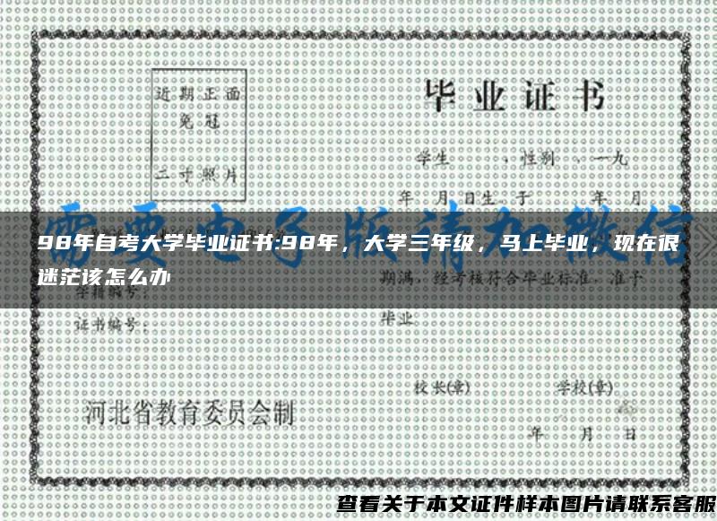 98年自考大学毕业证书:98年，大学三年级，马上毕业，现在很迷茫该怎么办