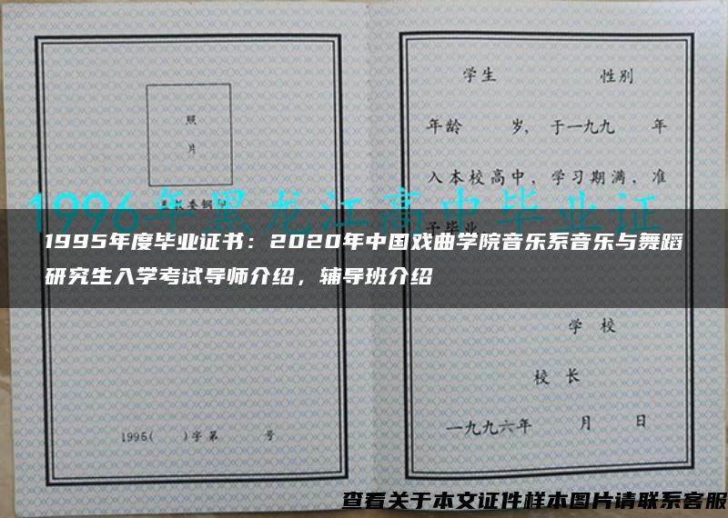 1995年度毕业证书：2020年中国戏曲学院音乐系音乐与舞蹈研究生入学考试导师介绍，辅导班介绍