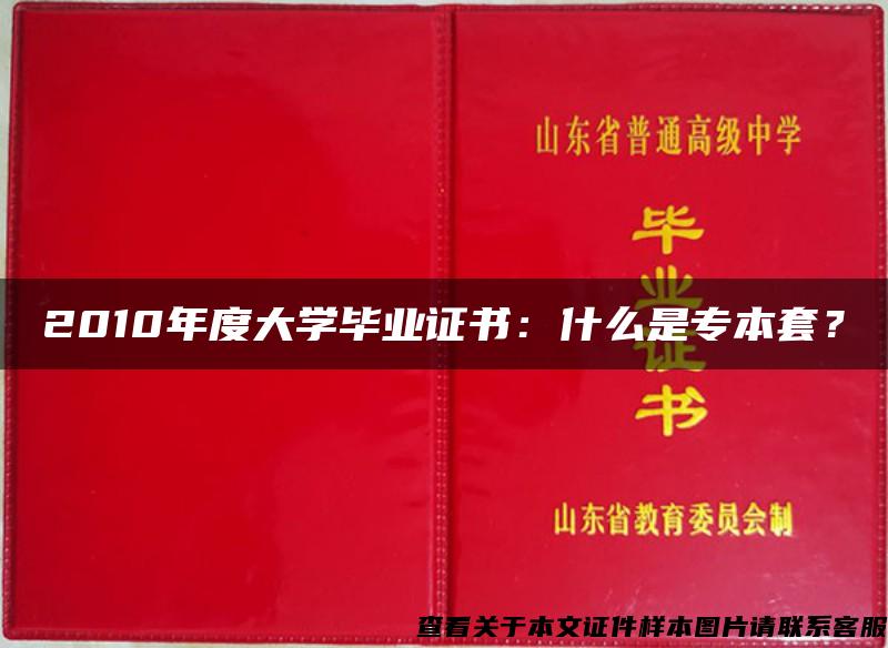 2010年度大学毕业证书：什么是专本套？