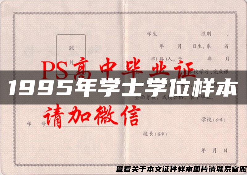 1995年学士学位样本