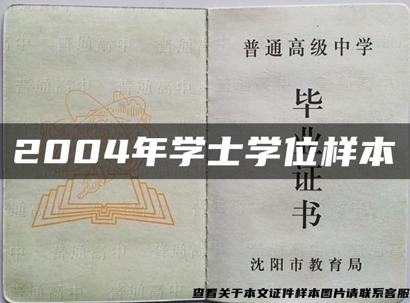 2004年学士学位样本