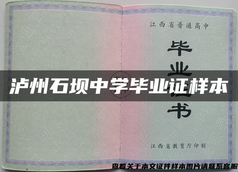 泸州石坝中学毕业证样本